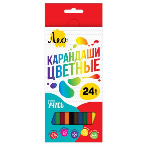 Карандаши цв. 24 цв. Лео Учись LNSCP-24 Карандаши цв. 24 цв. Лео Учись LNSCP-24