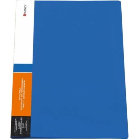 Папка с бок. зажимом Lamark синяя CF0142-BL