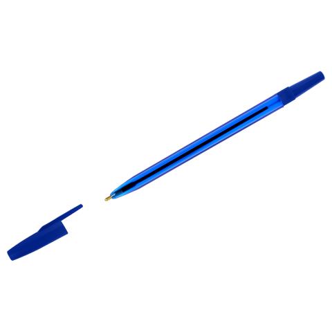 Ручка шариковая СТАММ 049 0,7 мм синяя тонированный корпус РШ-30348